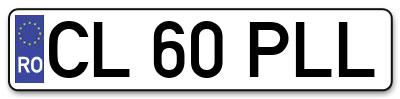 Placuta inmatriculare numar auto  CL-60-PLL, CL 60 PLL, CL60PLL