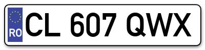 Placuta inmatriculare numar auto  CL-607-QWX, CL 607 QWX, CL607QWX
