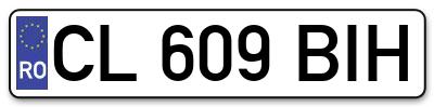 Placuta inmatriculare numar auto  CL-609-BIH, CL 609 BIH, CL609BIH