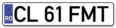 Placuta inmatriculare numar auto  CL-61-FMT, CL 61 FMT, CL61FMT
