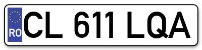 Placuta inmatriculare numar auto  CL-611-LQA, CL 611 LQA, CL611LQA