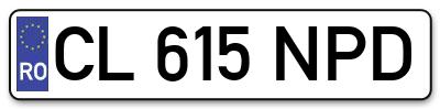 Placuta inmatriculare numar auto  CL-615-NPD, CL 615 NPD, CL615NPD
