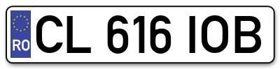 Placuta inmatriculare numar auto  CL-616-IOB, CL 616 IOB, CL616IOB