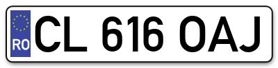 Placuta inmatriculare numar auto  CL-616-OAJ, CL 616 OAJ, CL616OAJ