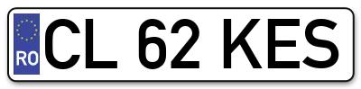 Placuta inmatriculare numar auto  CL-62-KES, CL 62 KES, CL62KES