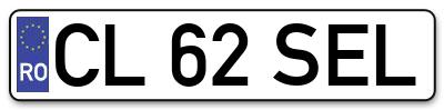 Placuta inmatriculare numar auto  CL-62-SEL, CL 62 SEL, CL62SEL