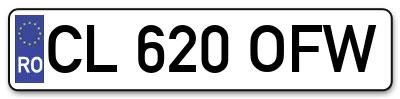 Placuta inmatriculare numar auto  CL-620-OFW, CL 620 OFW, CL620OFW