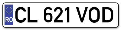 Placuta inmatriculare numar auto  CL-621-VOD, CL 621 VOD, CL621VOD