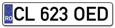 Placuta inmatriculare numar auto  CL-623-OED, CL 623 OED, CL623OED
