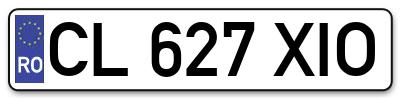 Placuta inmatriculare numar auto  CL-627-XIO, CL 627 XIO, CL627XIO