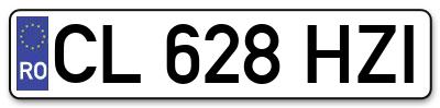Placuta inmatriculare numar auto  CL-628-HZI, CL 628 HZI, CL628HZI