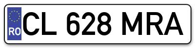 Placuta inmatriculare numar auto  CL-628-MRA, CL 628 MRA, CL628MRA