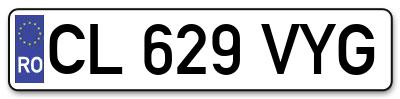Placuta inmatriculare numar auto  CL-629-VYG, CL 629 VYG, CL629VYG