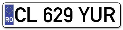 Placuta inmatriculare numar auto  CL-629-YUR, CL 629 YUR, CL629YUR