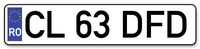 Placuta inmatriculare numar auto  CL-63-DFD, CL 63 DFD, CL63DFD