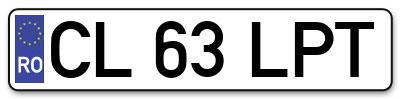 Placuta inmatriculare numar auto  CL-63-LPT, CL 63 LPT, CL63LPT