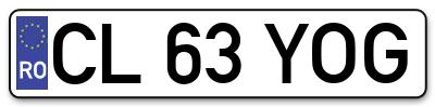 Placuta inmatriculare numar auto  CL-63-YOG, CL 63 YOG, CL63YOG