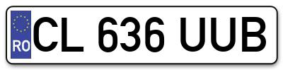 Placuta inmatriculare numar auto  CL-636-UUB, CL 636 UUB, CL636UUB