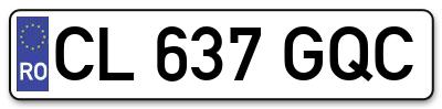 Placuta inmatriculare numar auto  CL-637-GQC, CL 637 GQC, CL637GQC