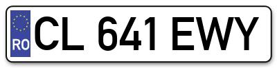 Placuta inmatriculare numar auto  CL-641-EWY, CL 641 EWY, CL641EWY