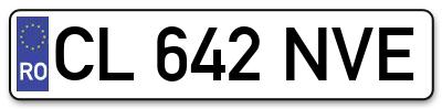 Placuta inmatriculare numar auto  CL-642-NVE, CL 642 NVE, CL642NVE