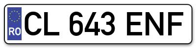 Placuta inmatriculare numar auto  CL-643-ENF, CL 643 ENF, CL643ENF