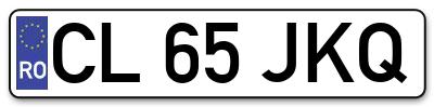 Placuta inmatriculare numar auto  CL-65-JKQ, CL 65 JKQ, CL65JKQ