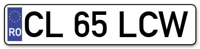 Placuta inmatriculare numar auto  CL-65-LCW, CL 65 LCW, CL65LCW
