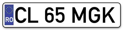 Placuta inmatriculare numar auto  CL-65-MGK, CL 65 MGK, CL65MGK