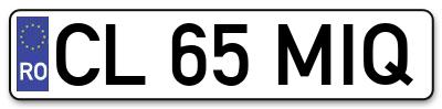 Placuta inmatriculare numar auto  CL-65-MIQ, CL 65 MIQ, CL65MIQ