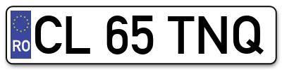 Placuta inmatriculare numar auto  CL-65-TNQ, CL 65 TNQ, CL65TNQ