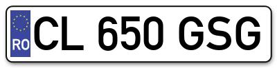 Placuta inmatriculare numar auto  CL-650-GSG, CL 650 GSG, CL650GSG