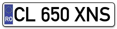 Placuta inmatriculare numar auto  CL-650-XNS, CL 650 XNS, CL650XNS