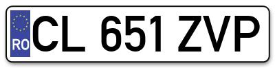 Placuta inmatriculare numar auto  CL-651-ZVP, CL 651 ZVP, CL651ZVP