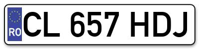 Placuta inmatriculare numar auto  CL-657-HDJ, CL 657 HDJ, CL657HDJ