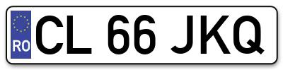 Placuta inmatriculare numar auto  CL-66-JKQ, CL 66 JKQ, CL66JKQ