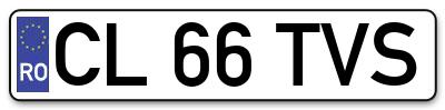 Placuta inmatriculare numar auto  CL-66-TVS, CL 66 TVS, CL66TVS