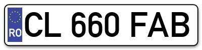 Placuta inmatriculare numar auto  CL-660-FAB, CL 660 FAB, CL660FAB