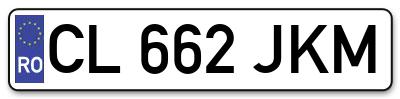 Placuta inmatriculare numar auto  CL-662-JKM, CL 662 JKM, CL662JKM