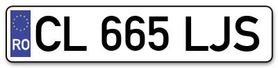 Placuta inmatriculare numar auto  CL-665-LJS, CL 665 LJS, CL665LJS
