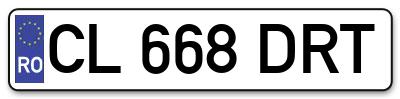 Placuta inmatriculare numar auto  CL-668-DRT, CL 668 DRT, CL668DRT
