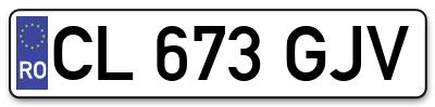 Placuta inmatriculare numar auto  CL-673-GJV, CL 673 GJV, CL673GJV