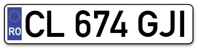 Placuta inmatriculare numar auto  CL-674-GJI, CL 674 GJI, CL674GJI