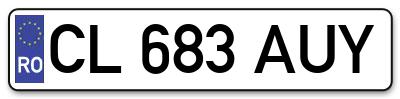 Placuta inmatriculare numar auto  CL-683-AUY, CL 683 AUY, CL683AUY