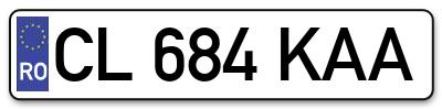 Placuta inmatriculare numar auto  CL-684-KAA, CL 684 KAA, CL684KAA