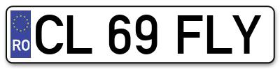 Placuta inmatriculare numar auto  CL-69-FLY, CL 69 FLY, CL69FLY