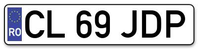 Placuta inmatriculare numar auto  CL-69-JDP, CL 69 JDP, CL69JDP