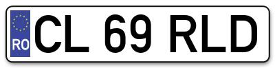 Placuta inmatriculare numar auto  CL-69-RLD, CL 69 RLD, CL69RLD