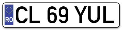 Placuta inmatriculare numar auto  CL-69-YUL, CL 69 YUL, CL69YUL