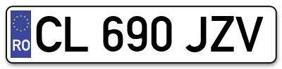 Placuta inmatriculare numar auto  CL-690-JZV, CL 690 JZV, CL690JZV